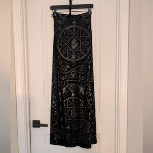Killstar | Black Occult Palmistry Maxi Skirt | Like New | Size S | Retired